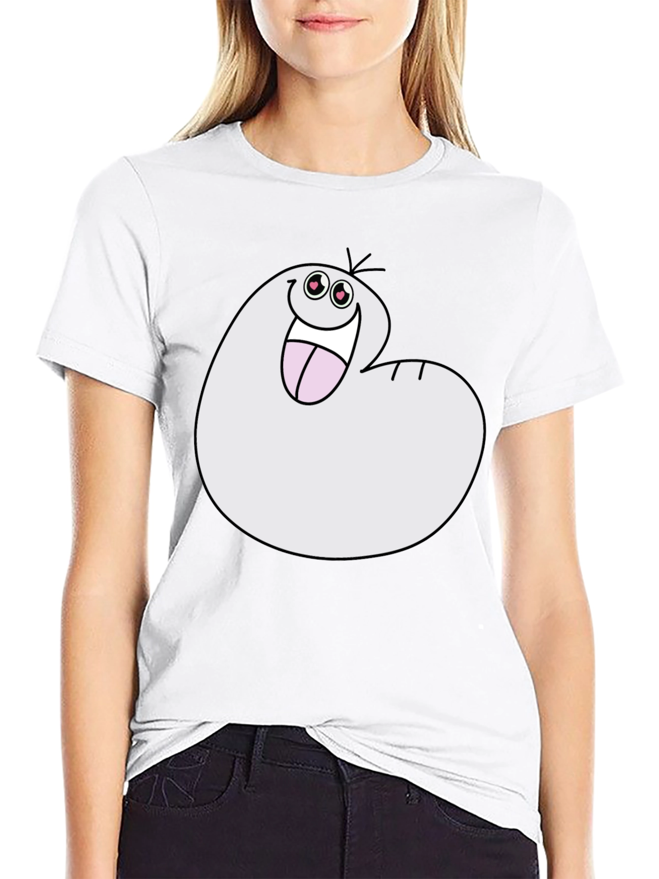 Funny Cartoon Character Black T-Shirt