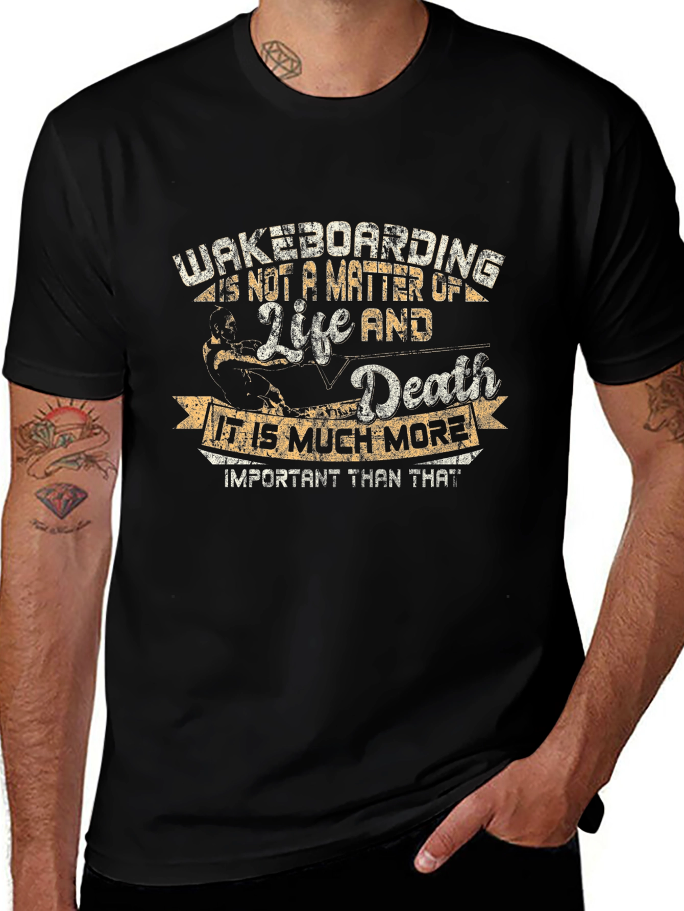 Wakeboarding Life and Death T-Shirt - Black