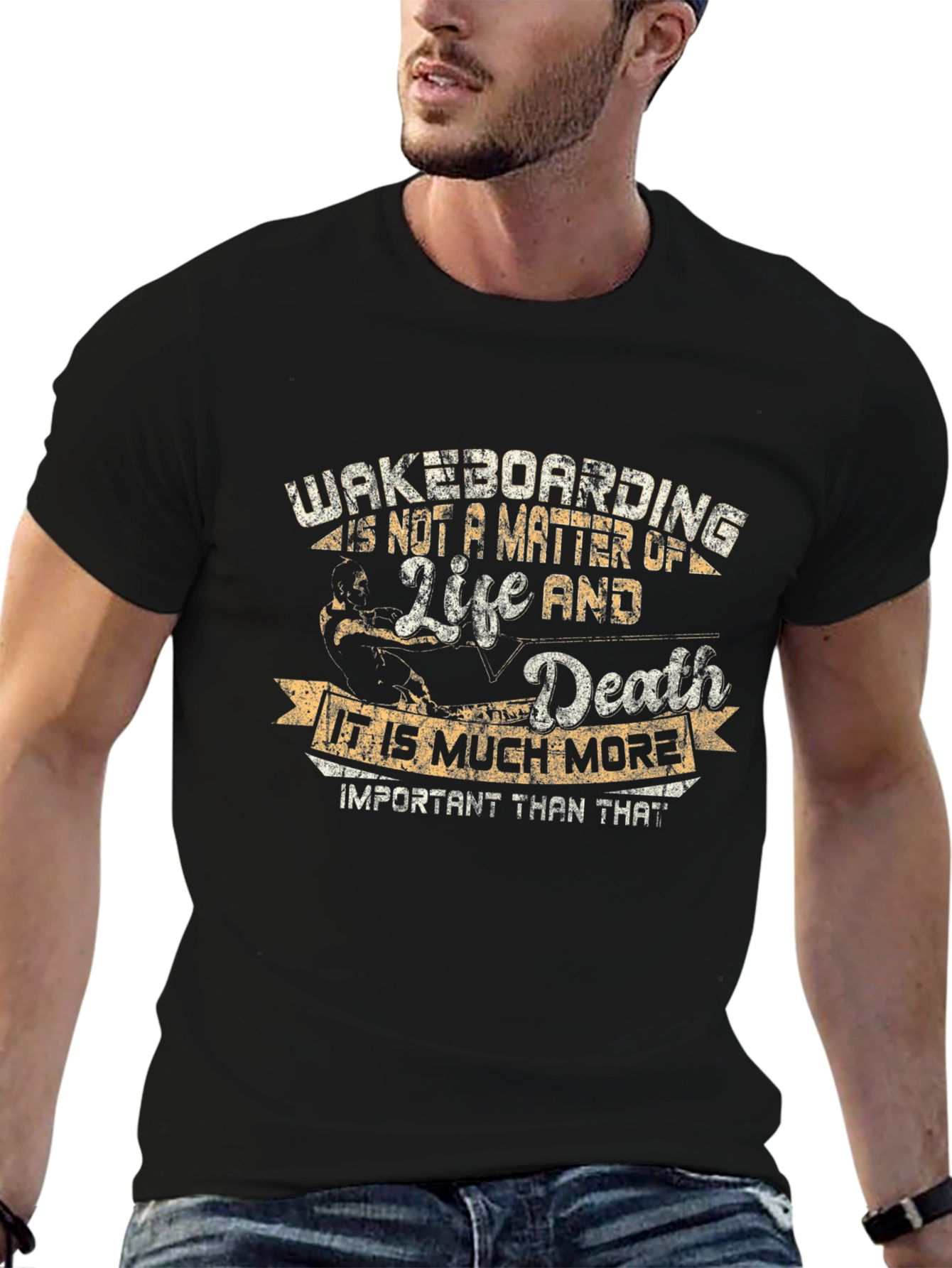 Wakeboarding Life and Death T-Shirt - Black