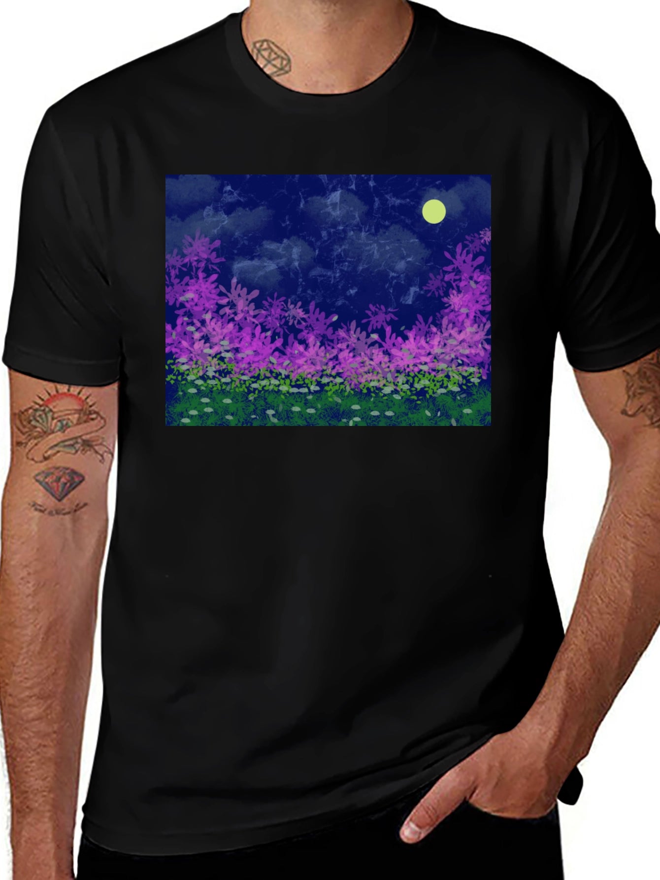 Floral Moonlit Meadow Graphic Tee