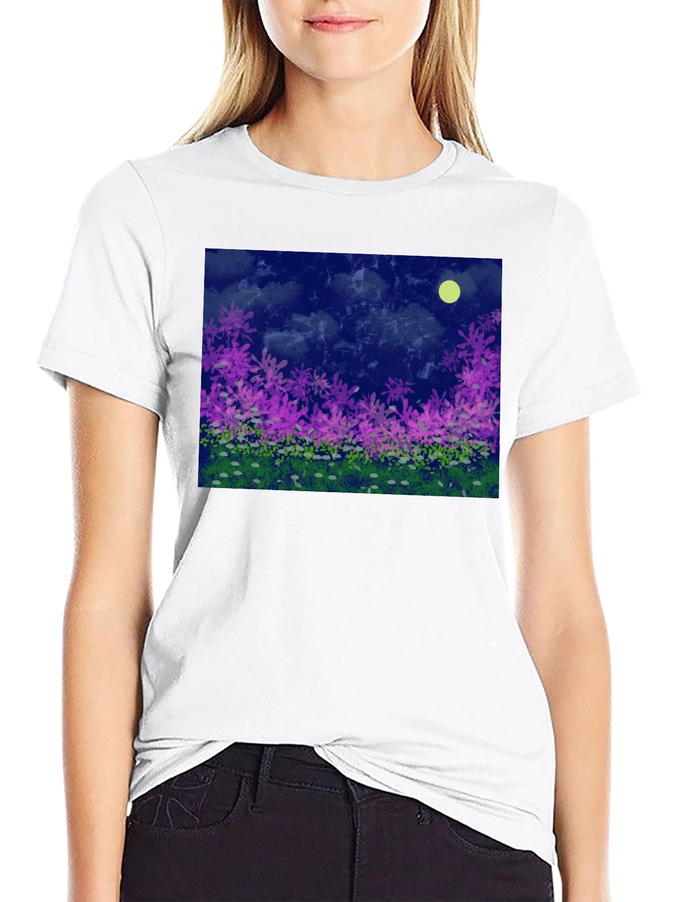 Floral Moonlit Meadow Graphic Tee