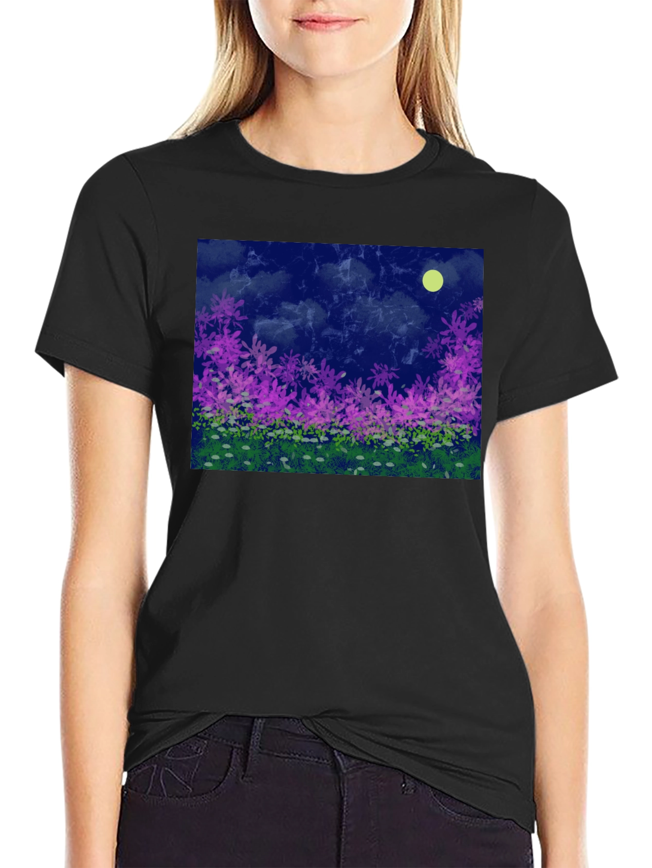 Floral Moonlit Meadow Graphic Tee