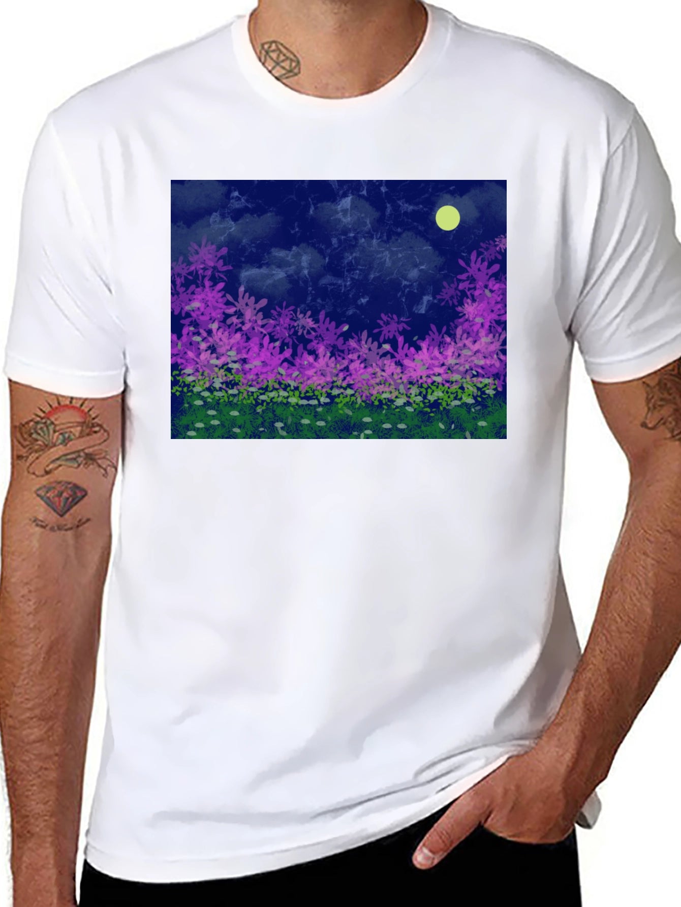 Floral Moonlit Meadow Graphic Tee