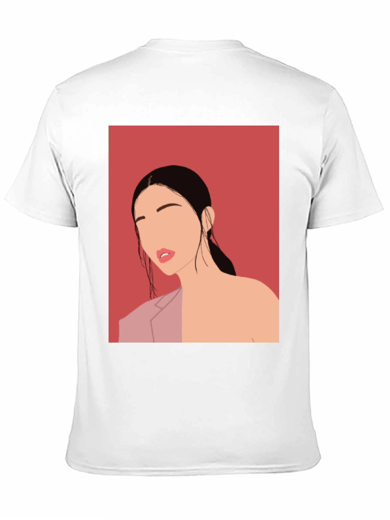 Abstract Woman Graphic Tee - Stylish Black T-Shirt
