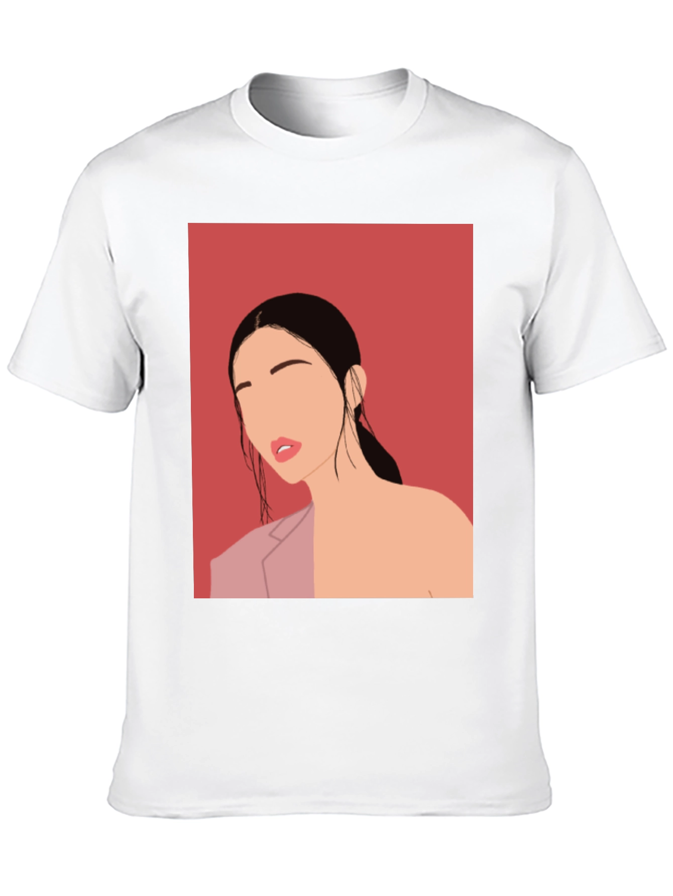 Abstract Woman Graphic Tee - Stylish Black T-Shirt