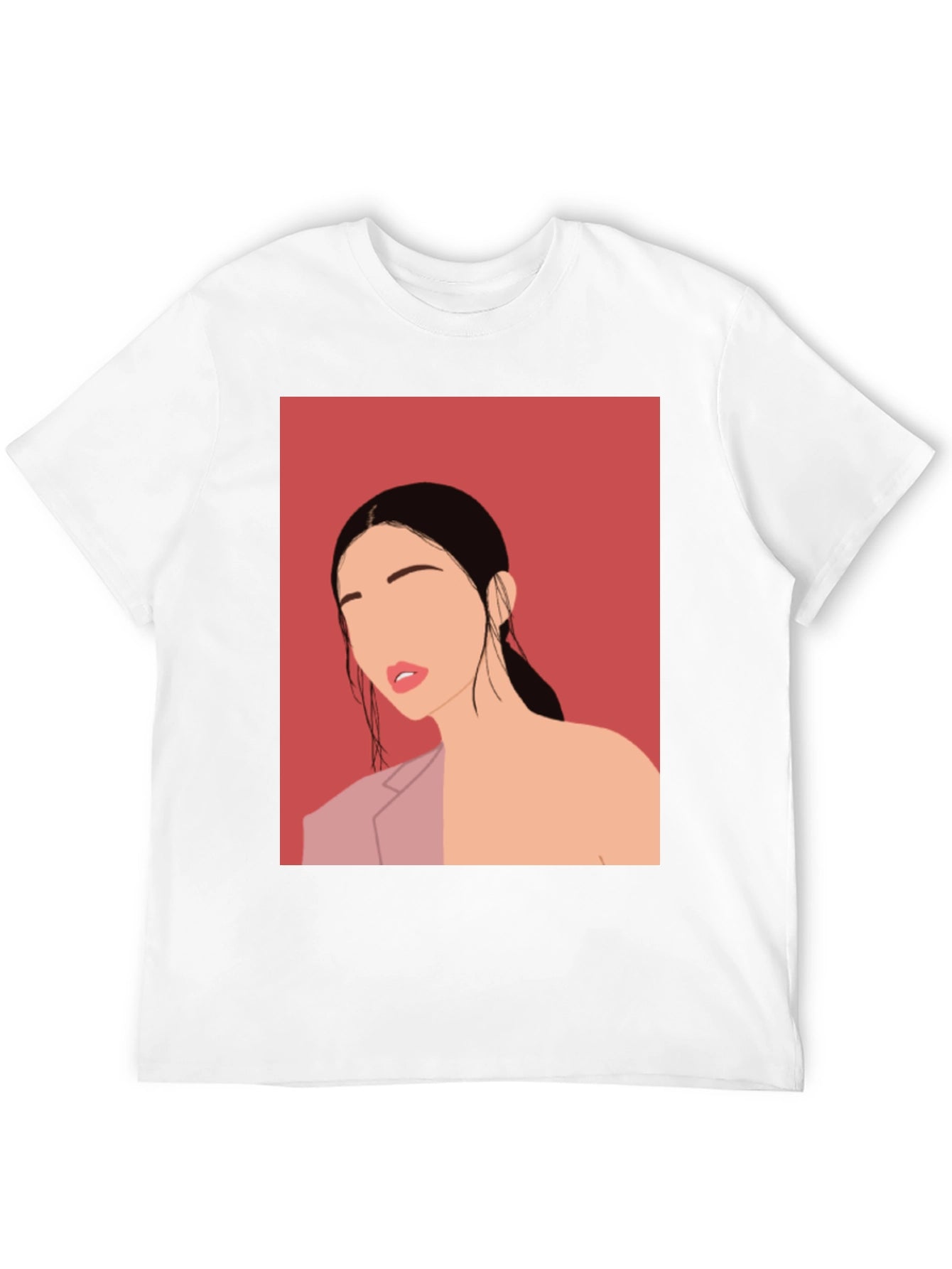 Abstract Woman Graphic Tee - Stylish Black T-Shirt