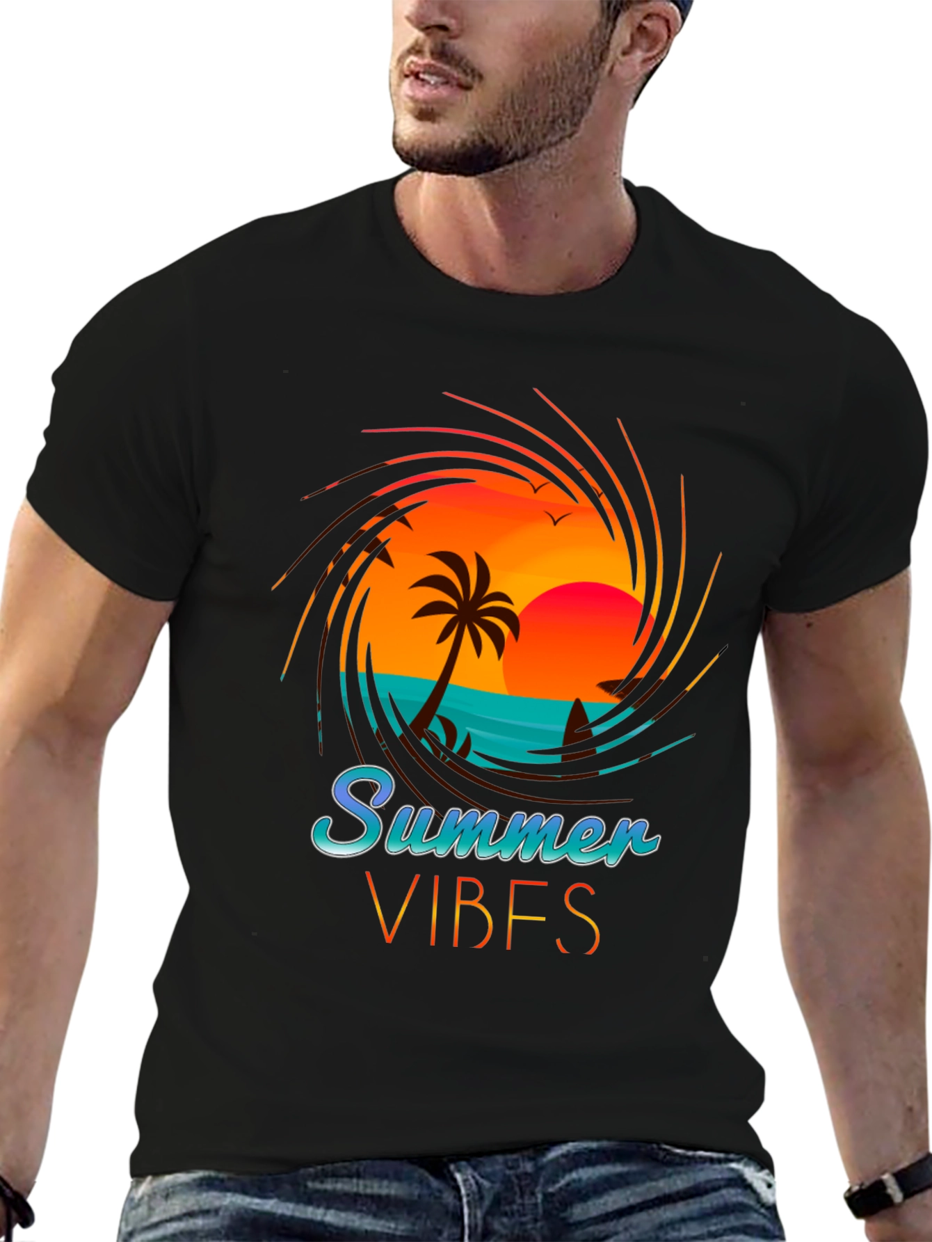 Summer Vibes Graphic T-Shirt - Beach Design