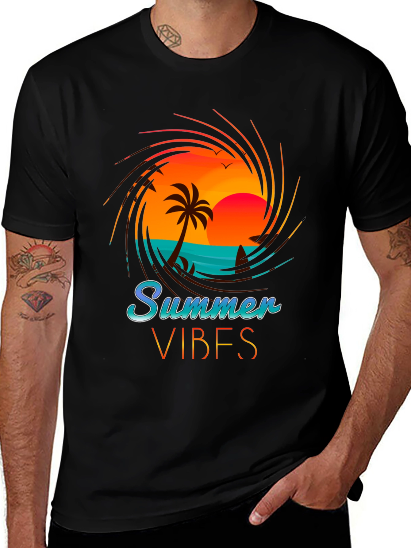Summer Vibes Graphic T-Shirt - Beach Design