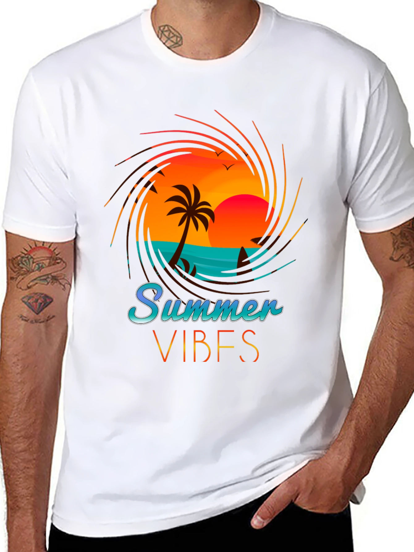 Summer Vibes Graphic T-Shirt - Beach Design