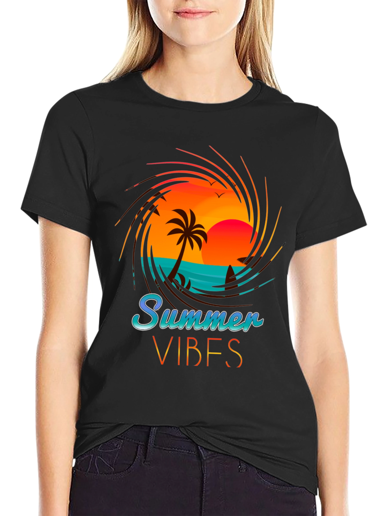 Summer Vibes Graphic T-Shirt - Beach Design