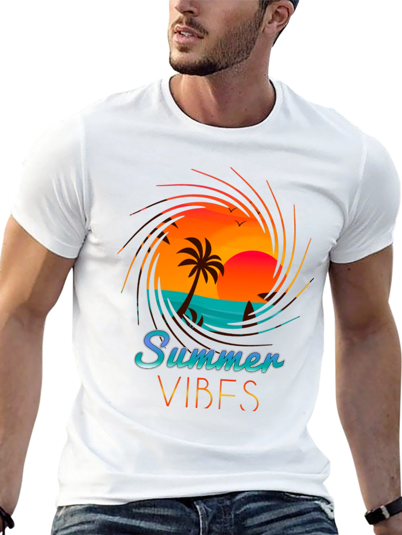 Summer Vibes Graphic T-Shirt - Beach Design
