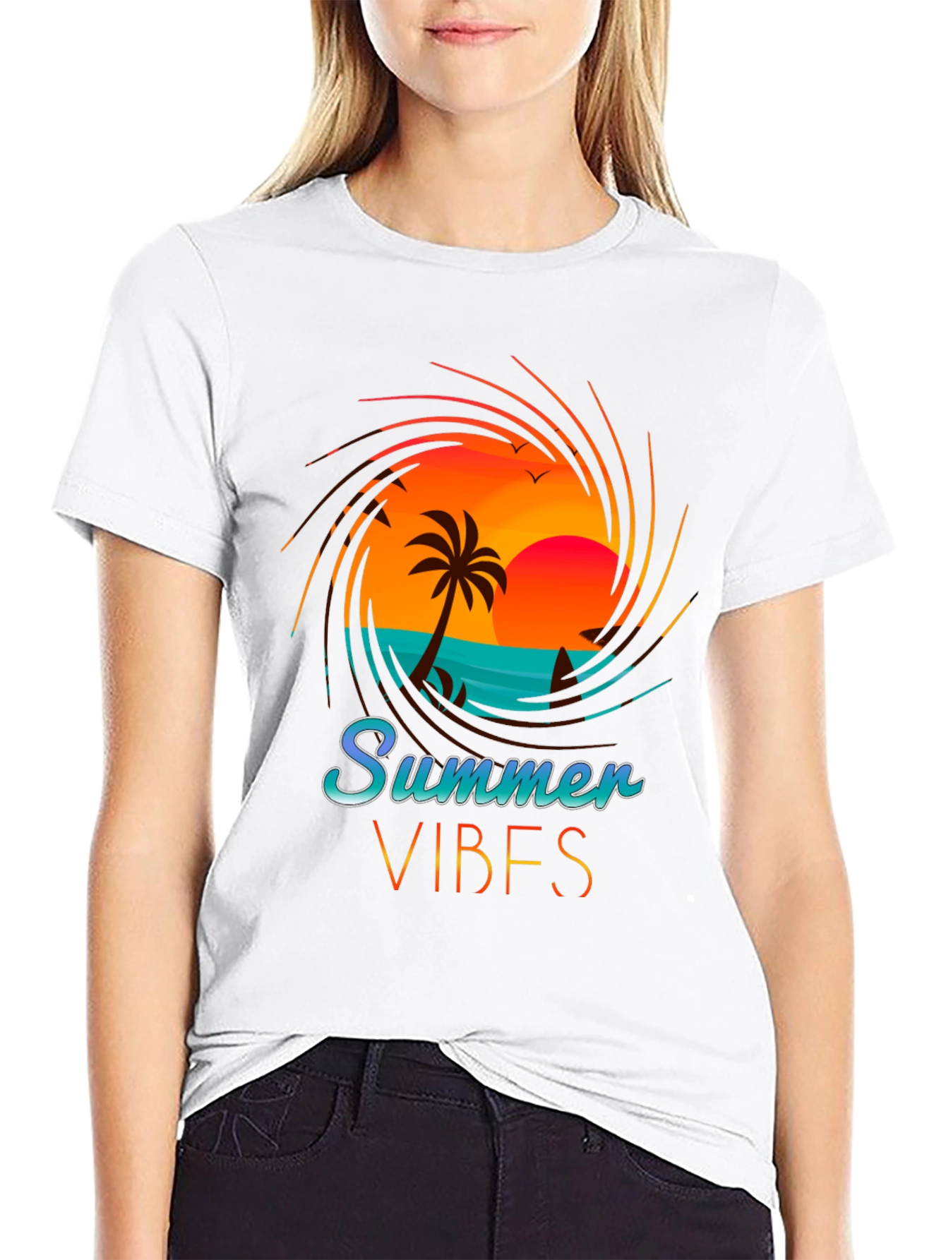 Summer Vibes Graphic T-Shirt - Beach Design