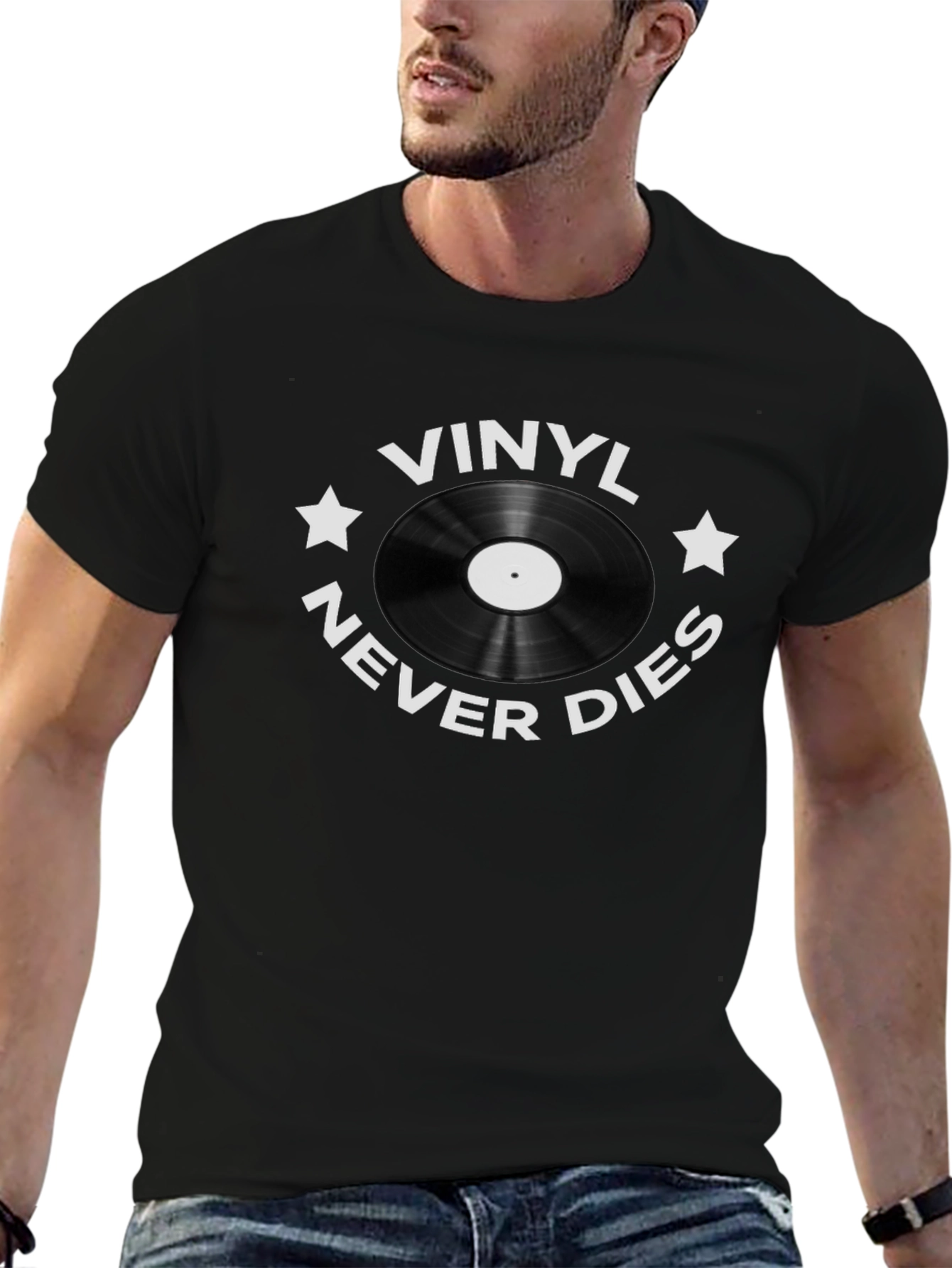 Vinyl Never Dies Graphic Tee - Music Lover T-Shirt
