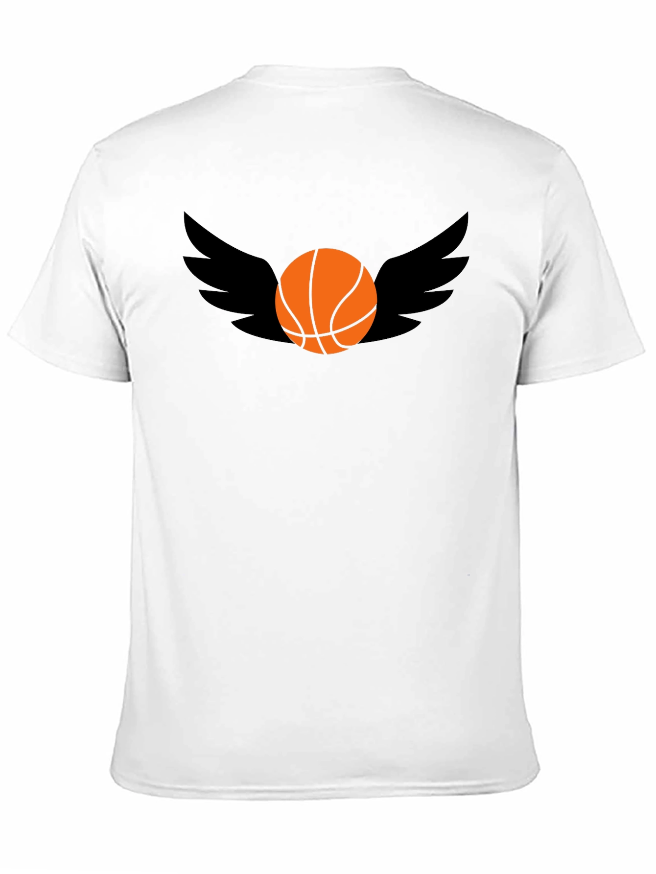 Basketball Wings Graphic Tee - Black Cotton T-Shirt