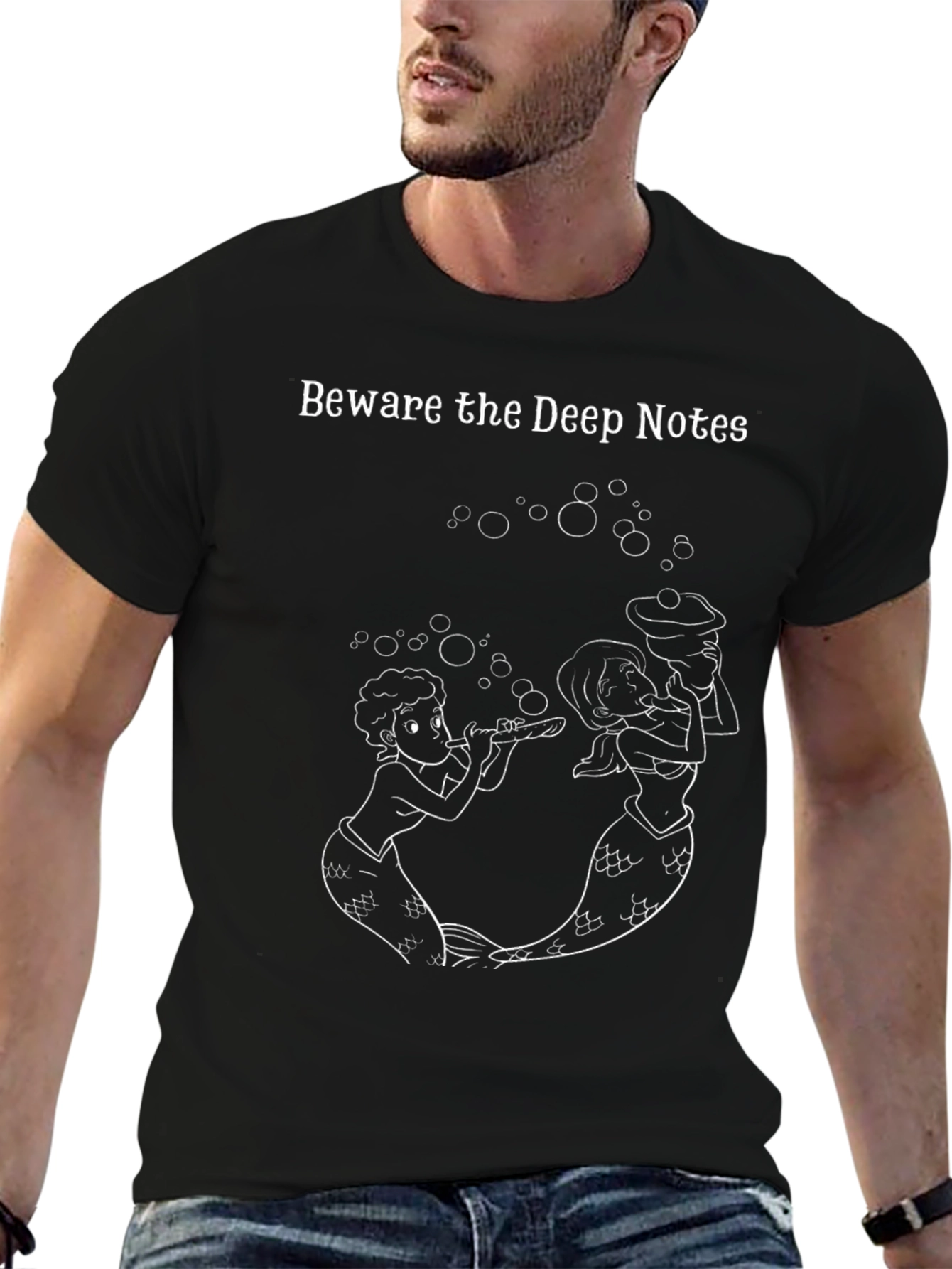 Beware the Deep Notes Black Graphic Tee
