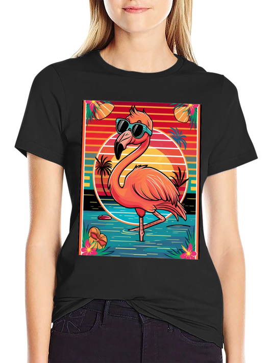 Tropical Flamingo Graphic T-Shirt