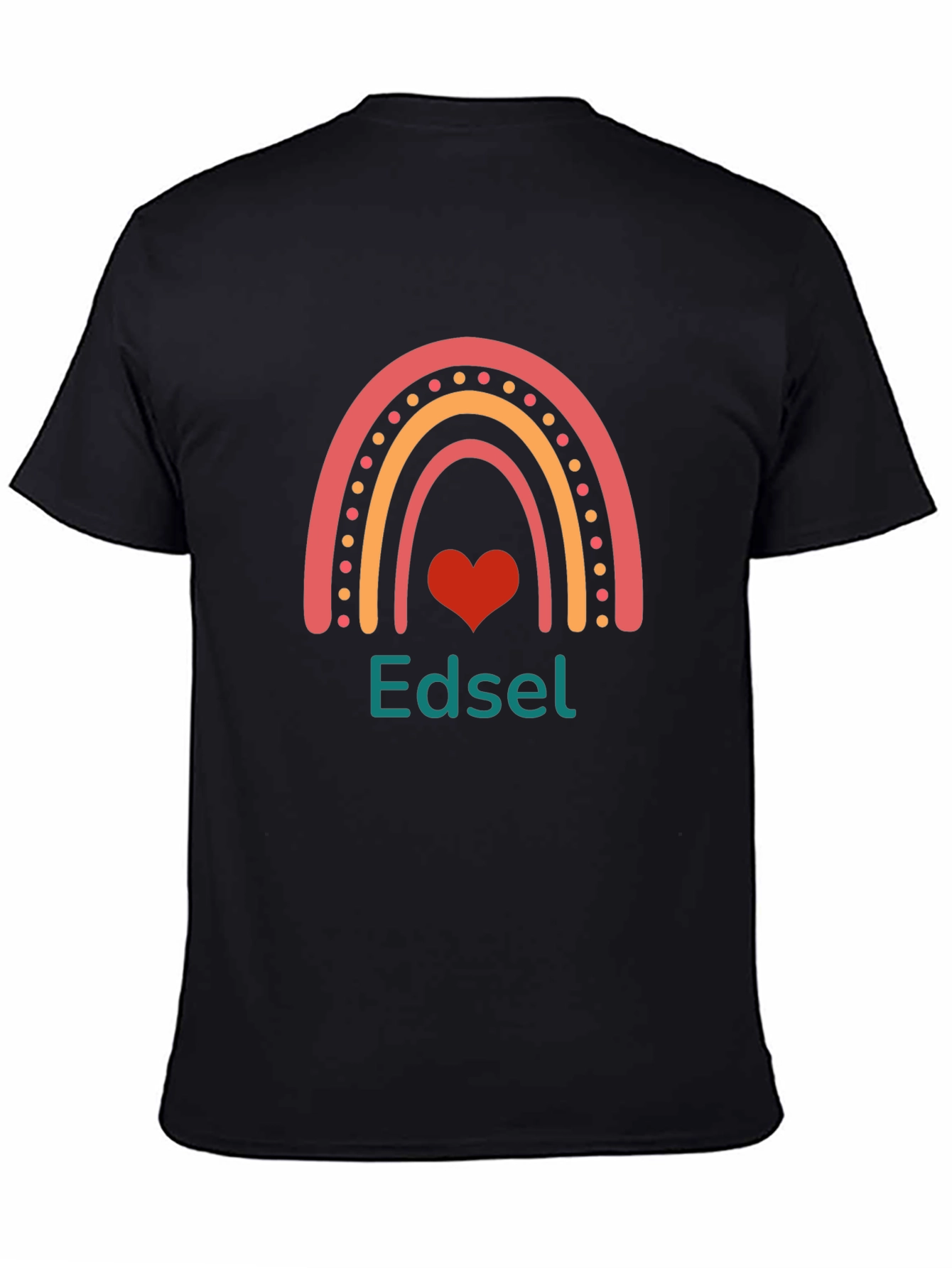 Edsel Rainbow Heart Graphic Tee - Black