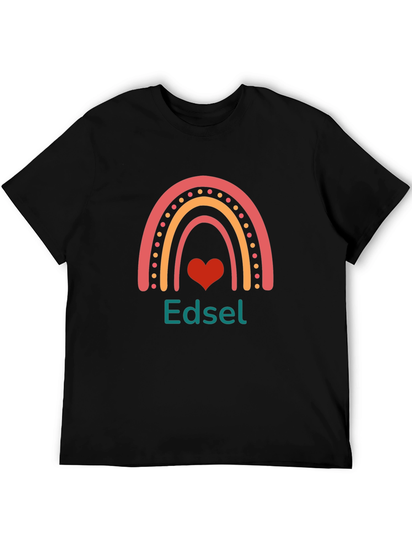 Edsel Rainbow Heart Graphic Tee - Black