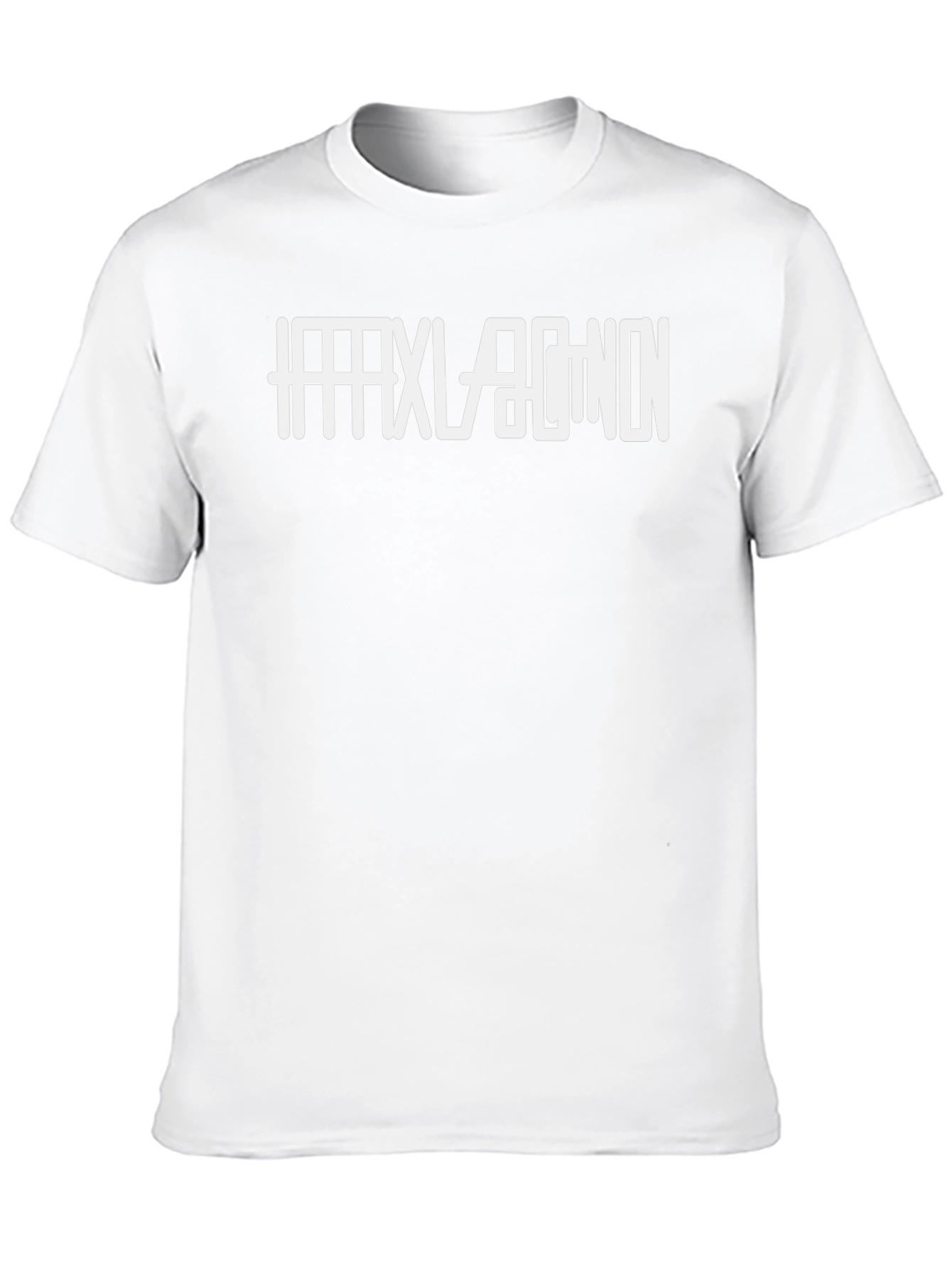 Black T-Shirt with White Graphic Print