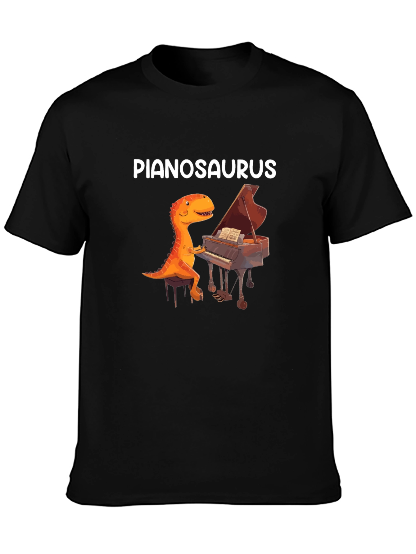 Pianosaurus Graphic Tee - Dinosaur Piano Player