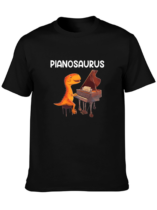 Pianosaurus Graphic Tee - Dinosaur Piano Player