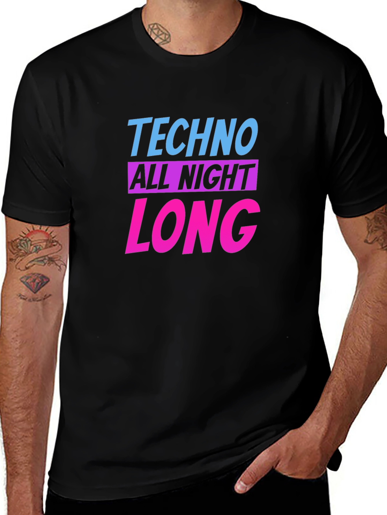 Techno All Night Long Graphic Tee