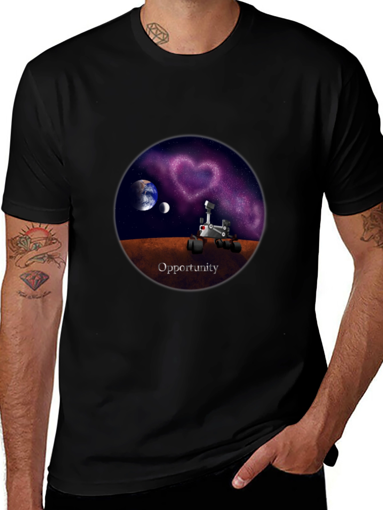 Opportunity Rover Galaxy Heart T-Shirt