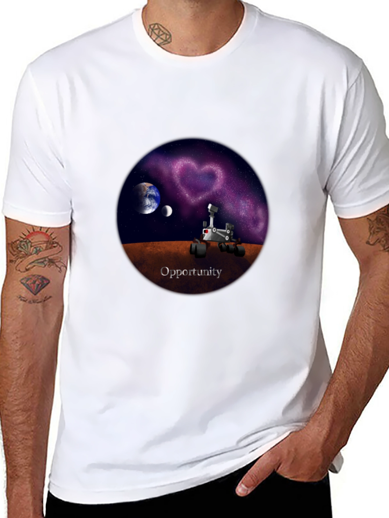 Opportunity Rover Galaxy Heart T-Shirt
