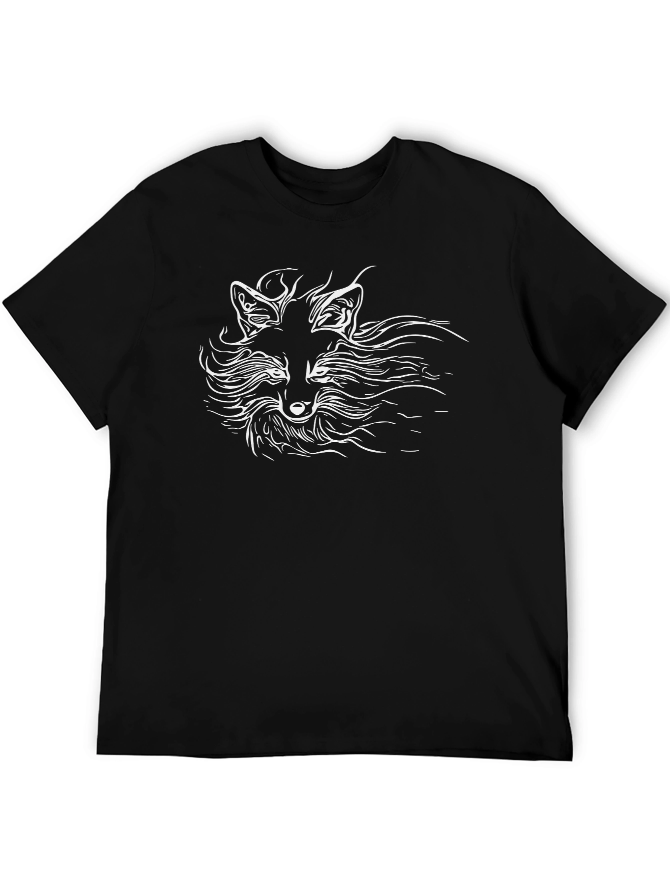 Fox Graphic Black T-Shirt - Stylish Animal Design