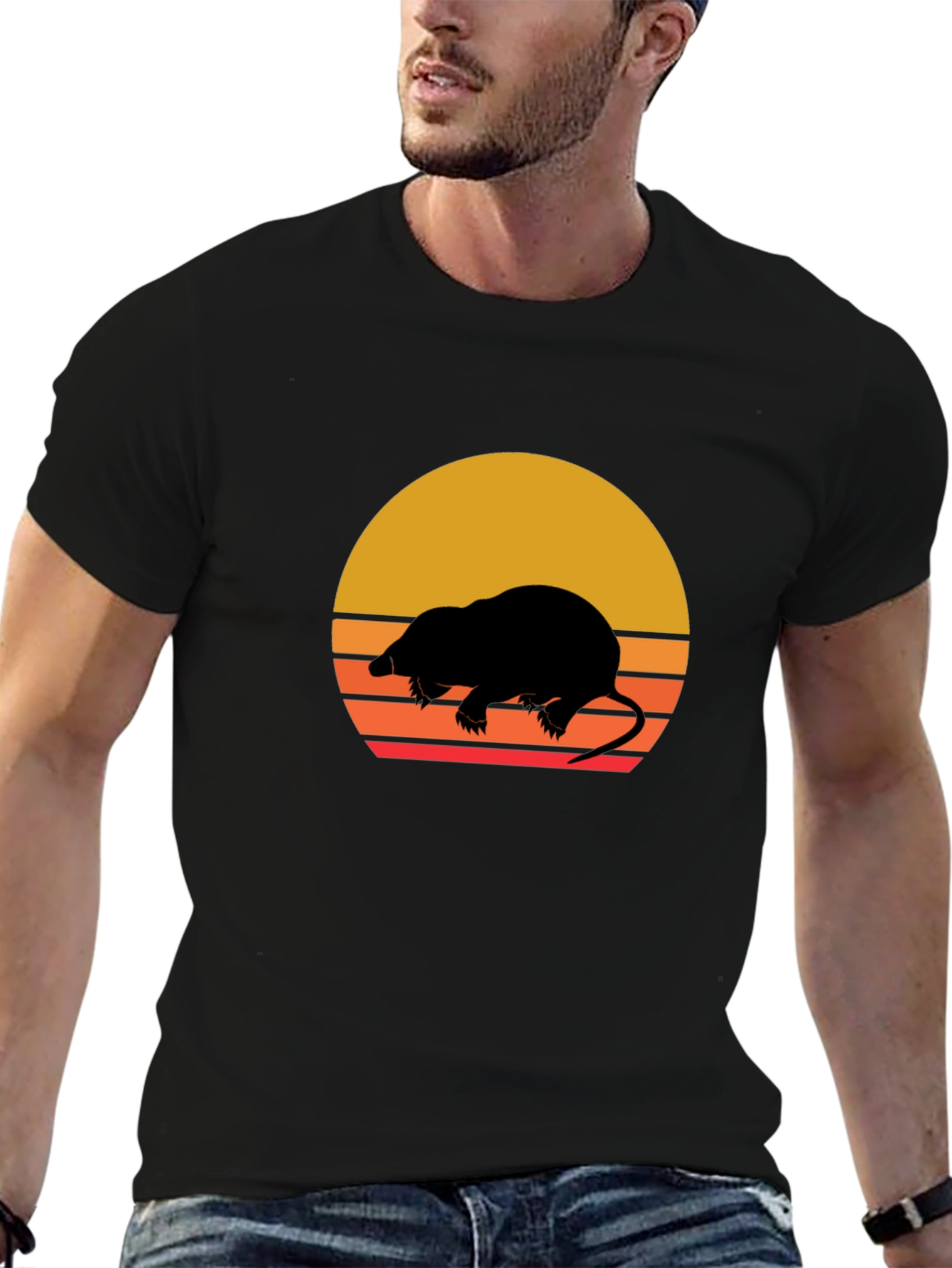 Retro Mole Silhouette Graphic Tee