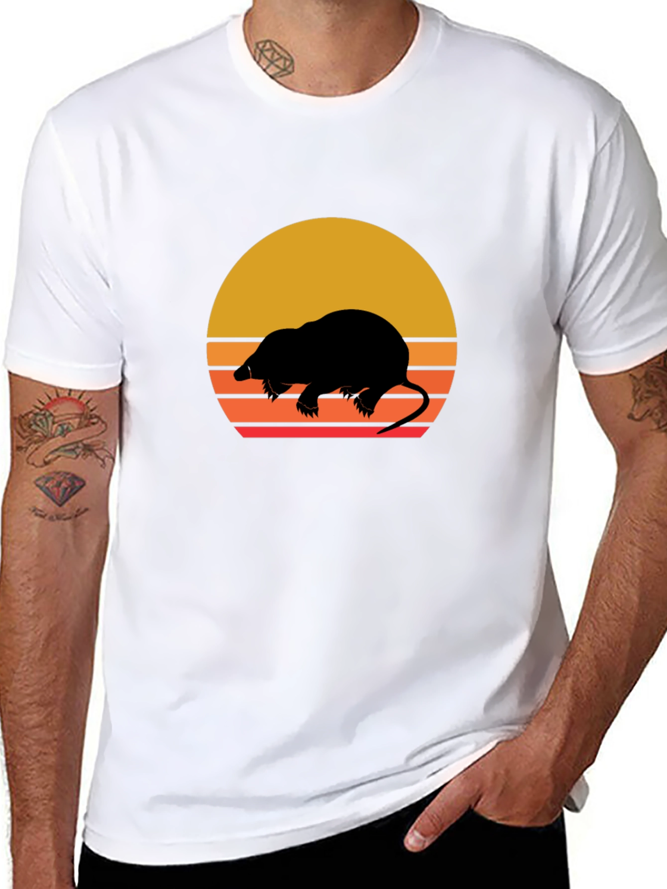 Retro Mole Silhouette Graphic Tee