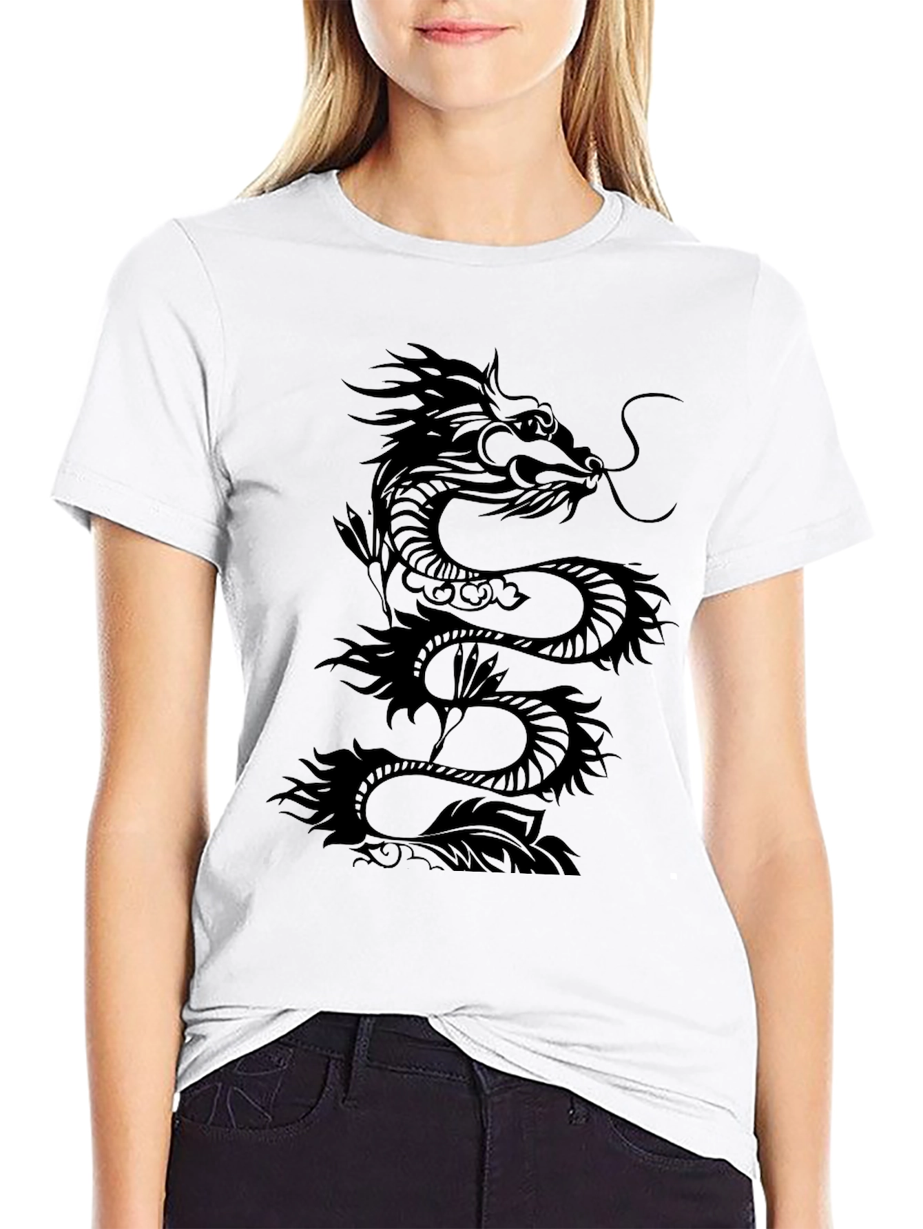 Dragon Graphic Tee - Black Cotton Comfort