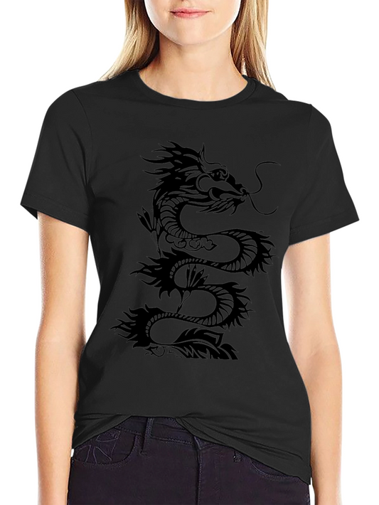 Dragon Graphic Tee - Black Cotton Comfort