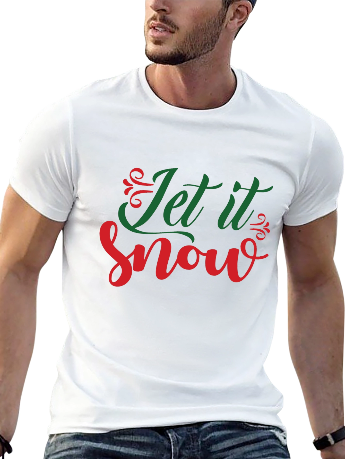Let it Snow Christmas Holiday Black Graphic Tee