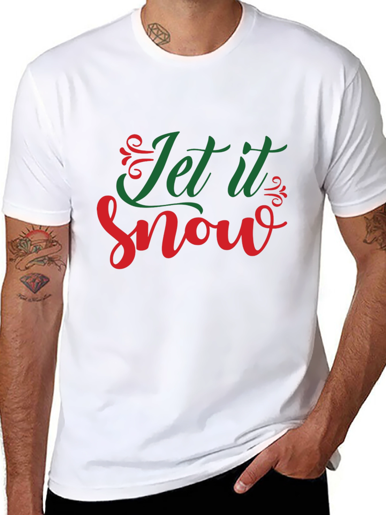 Let it Snow Christmas Holiday Black Graphic Tee