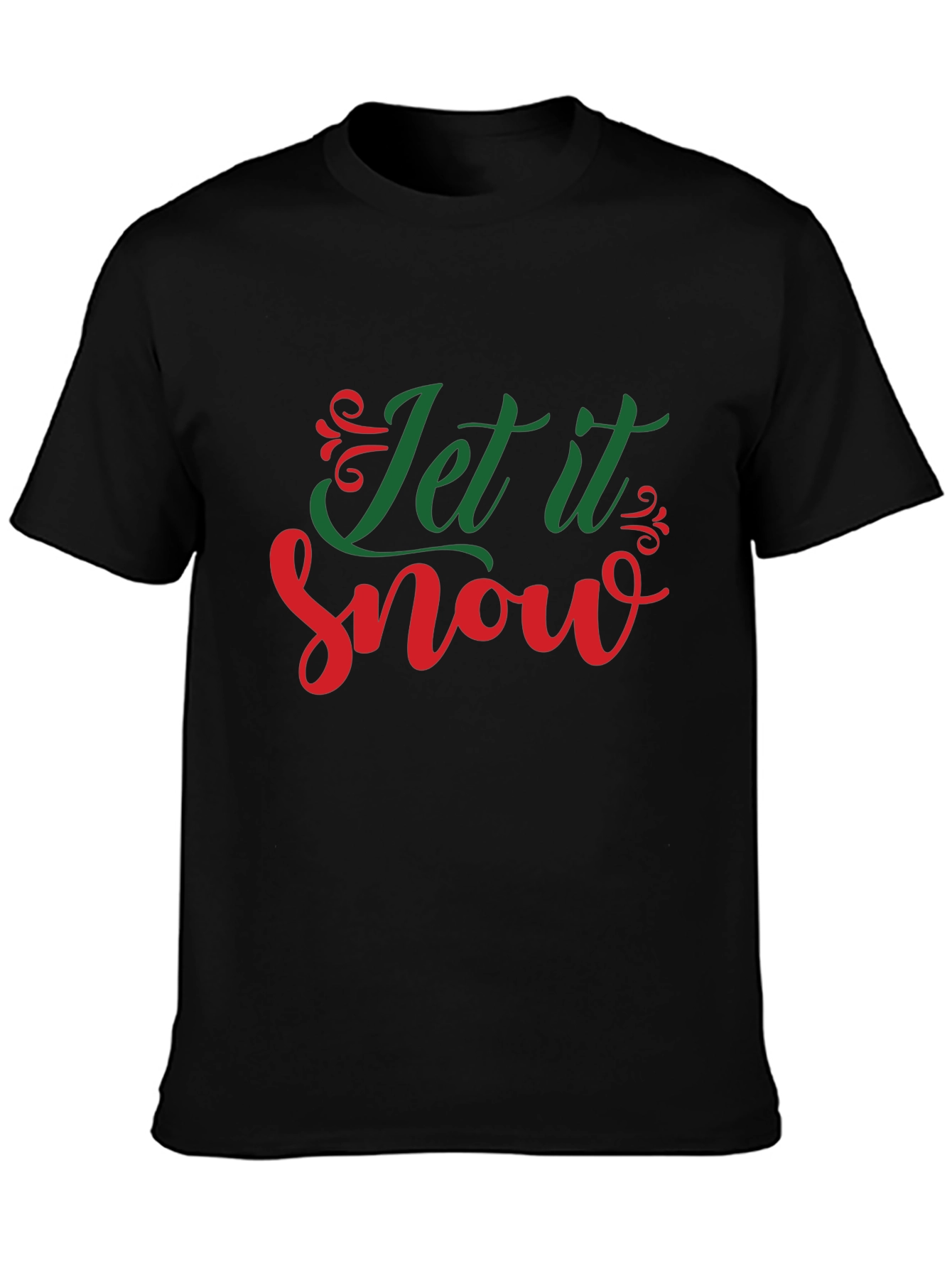 Let it Snow Christmas Holiday Black Graphic Tee