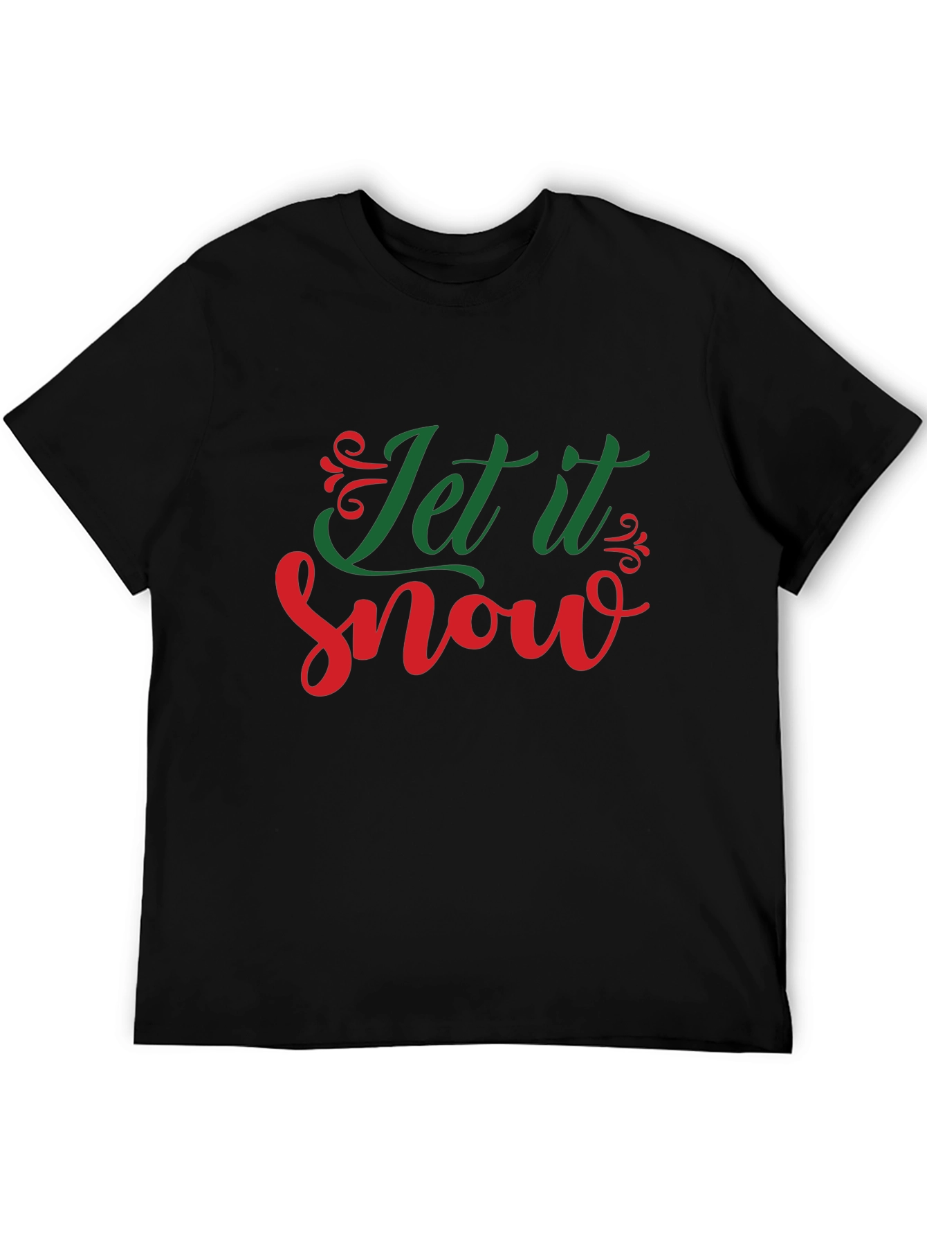 Let it Snow Christmas Holiday Black Graphic Tee