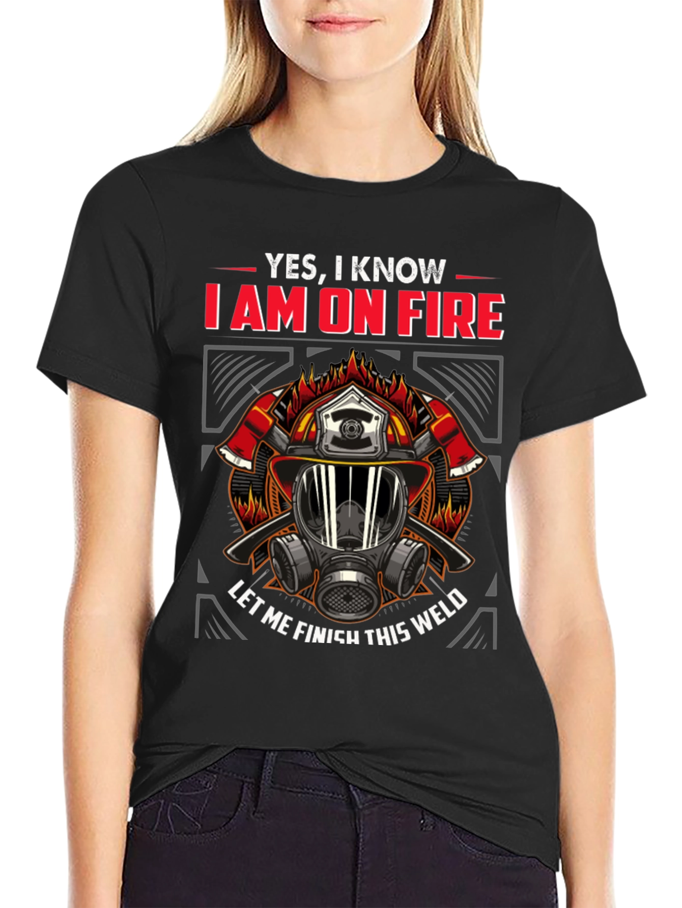 Firefighter On Fire Welding T-Shirt