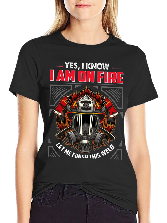Firefighter On Fire Welding T-Shirt