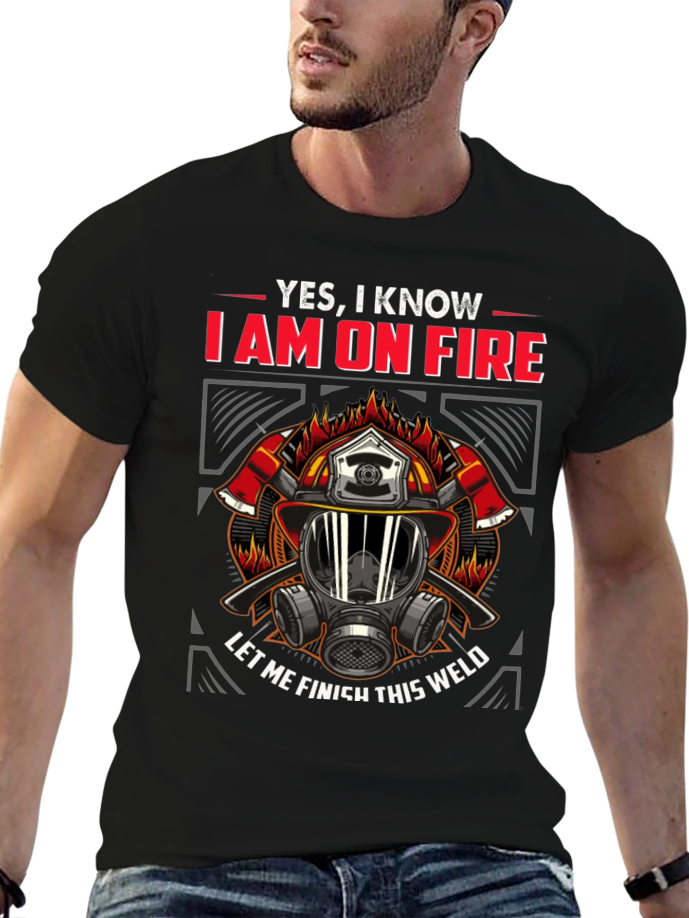 Firefighter On Fire Welding T-Shirt