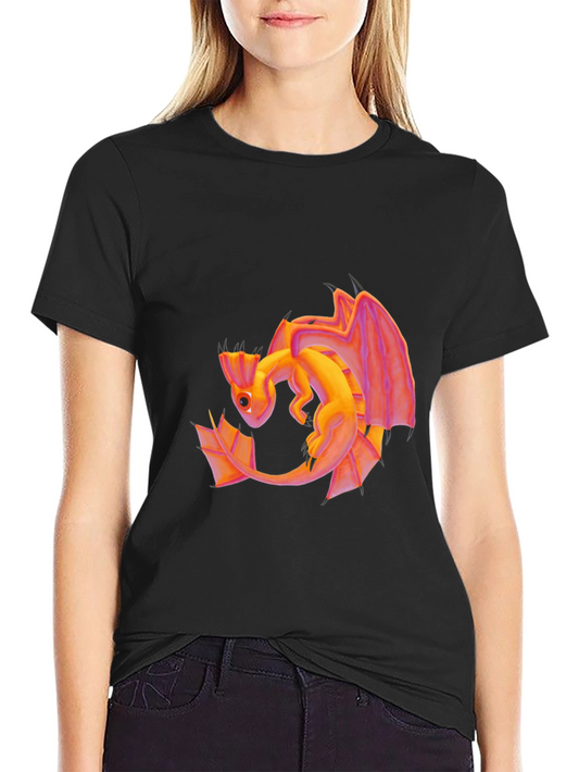 Dragon Graphic Tee - Black Cotton T-Shirt