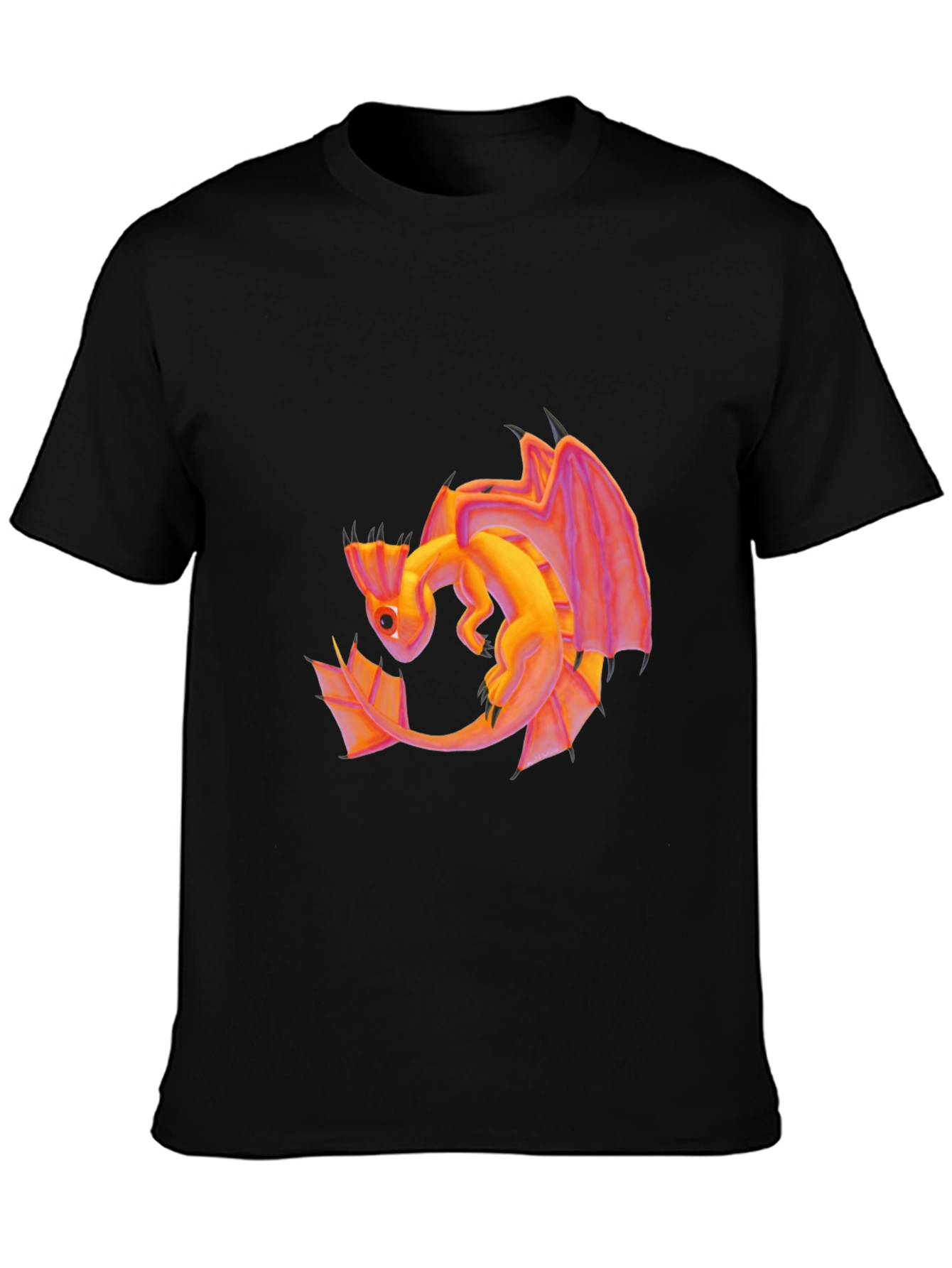 Dragon Graphic Tee - Black Cotton T-Shirt