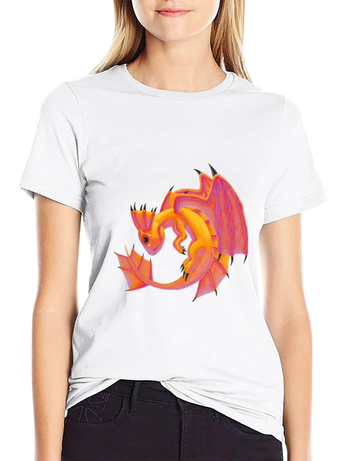 Dragon Graphic Tee - Black Cotton T-Shirt