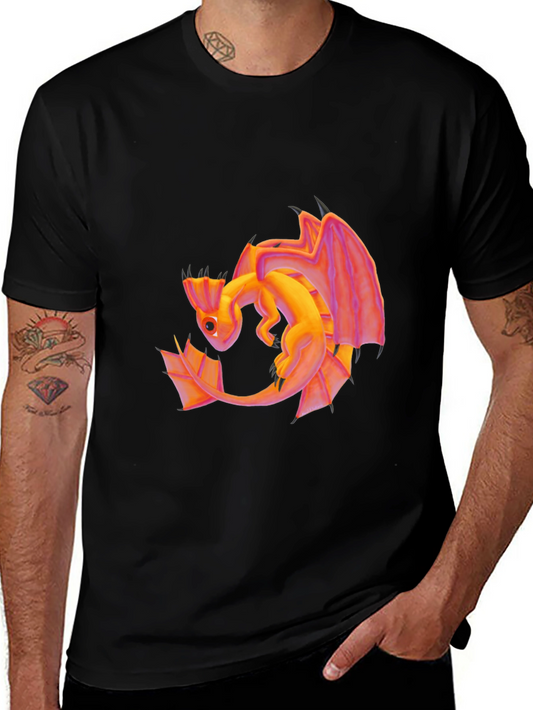 Dragon Graphic Tee - Black Cotton T-Shirt