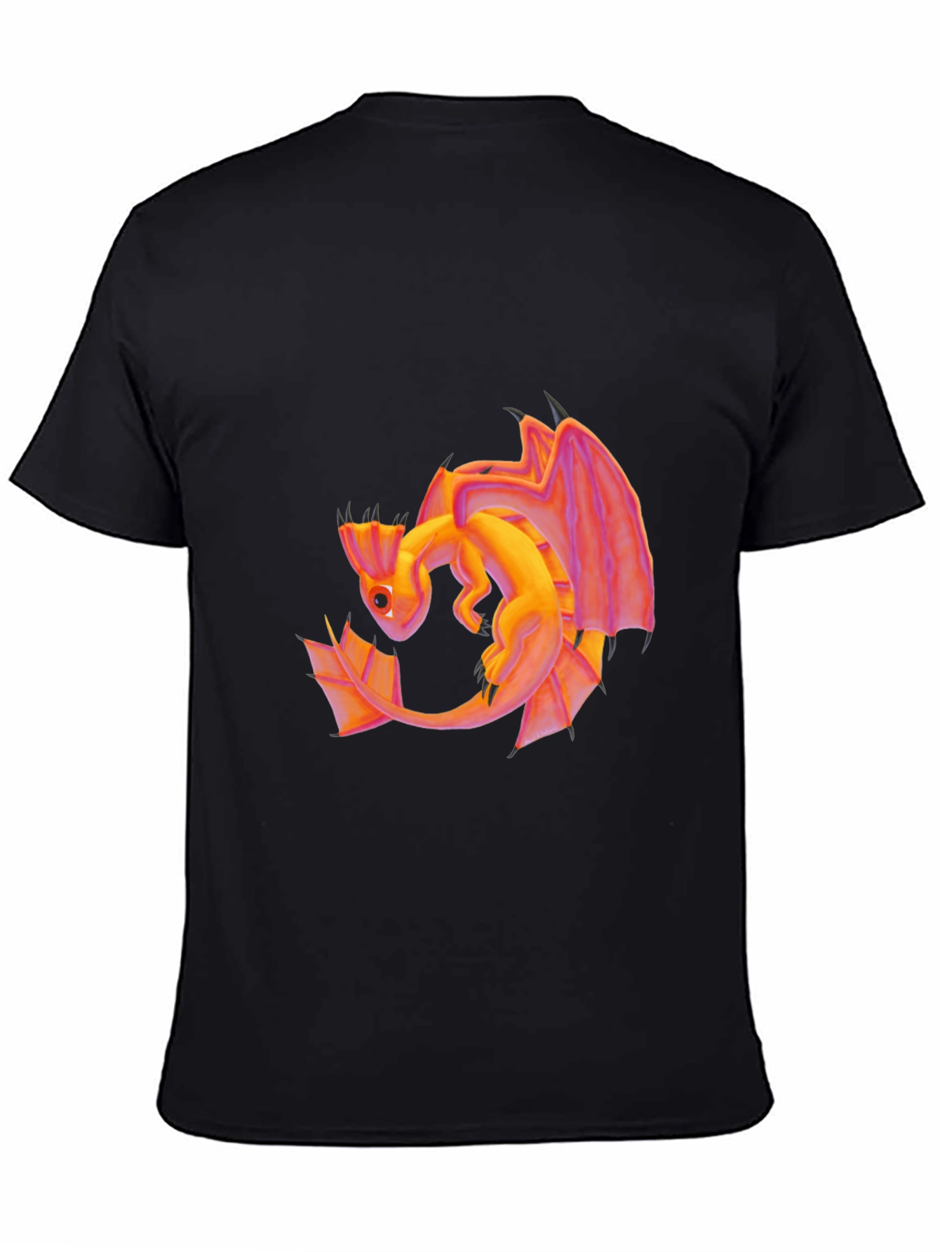 Dragon Graphic Tee - Black Cotton T-Shirt