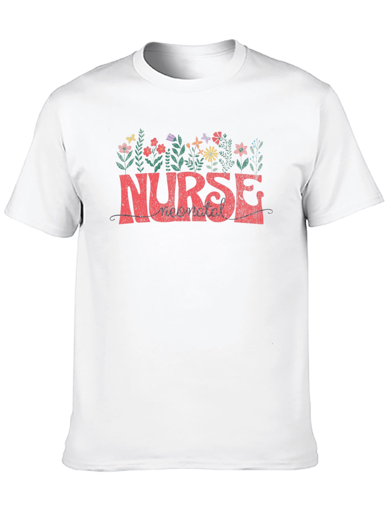 Neonatal Nurse Floral Tee - Black