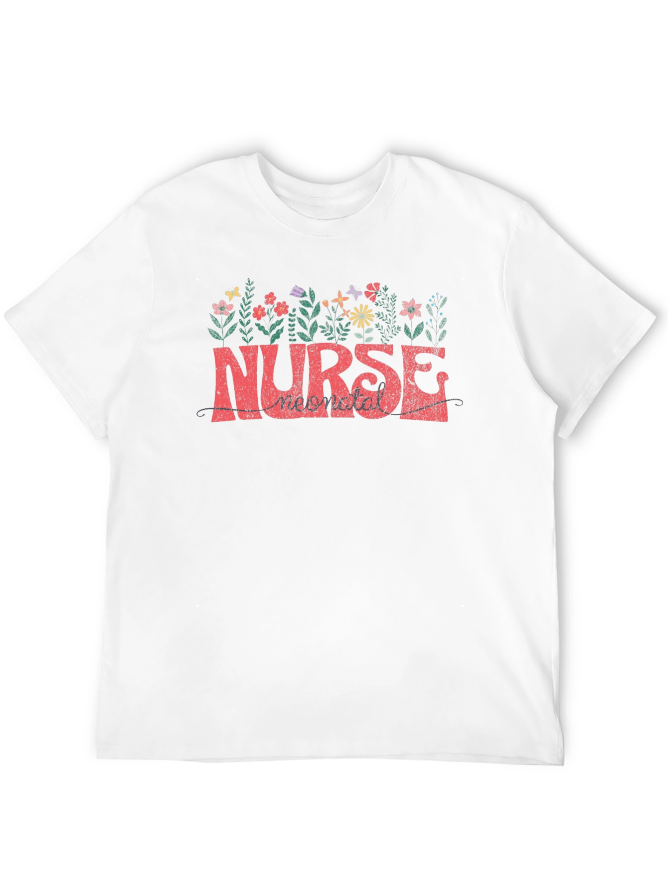 Neonatal Nurse Floral Tee - Black