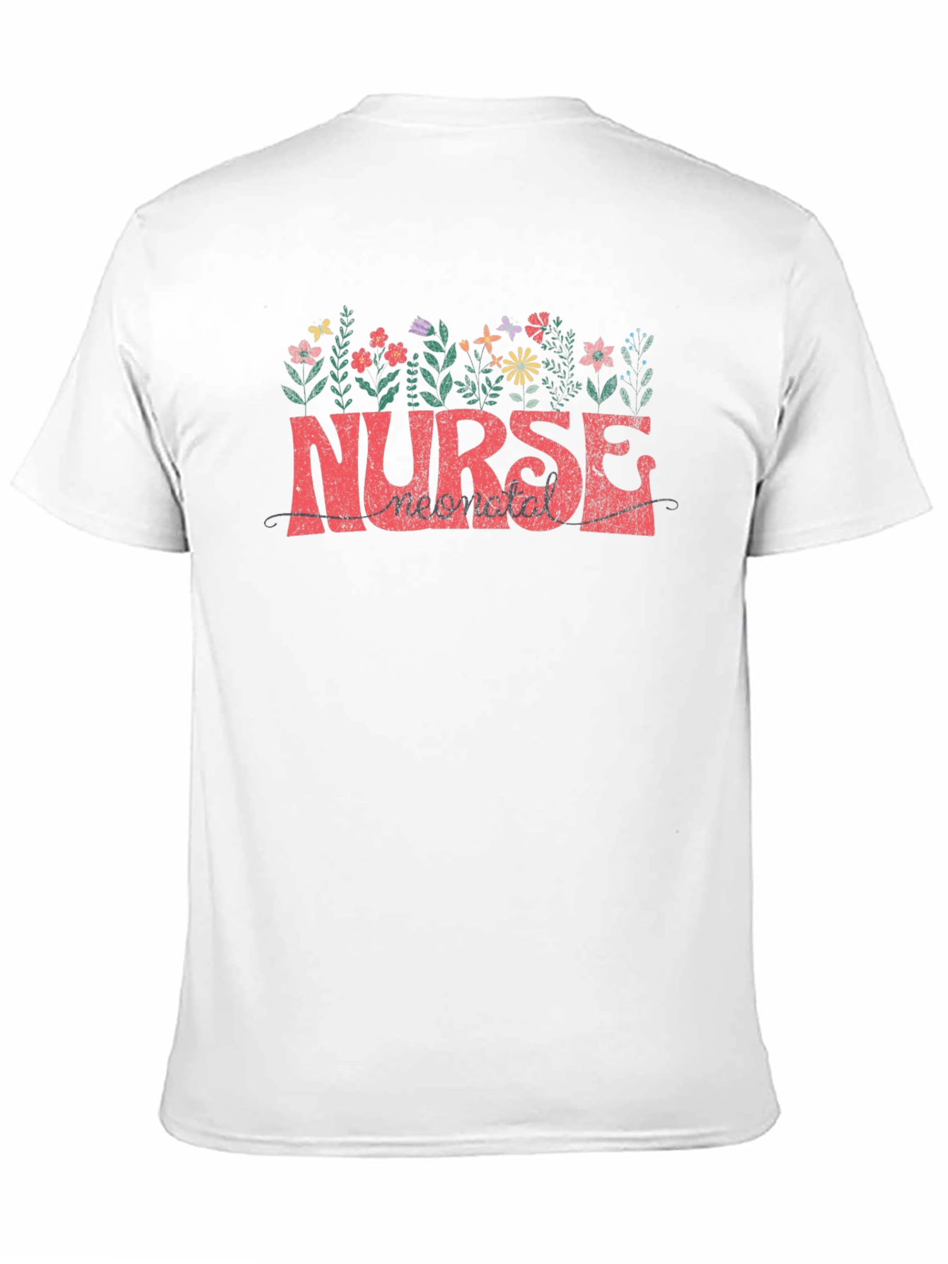 Neonatal Nurse Floral Tee - Black