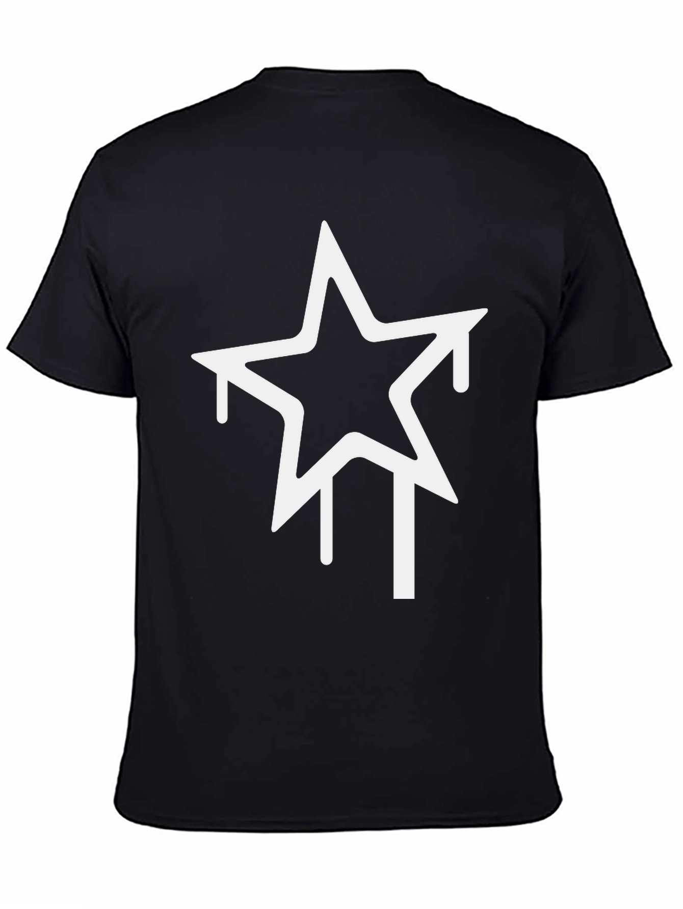 Black T-Shirt with Dripping Star Graphic