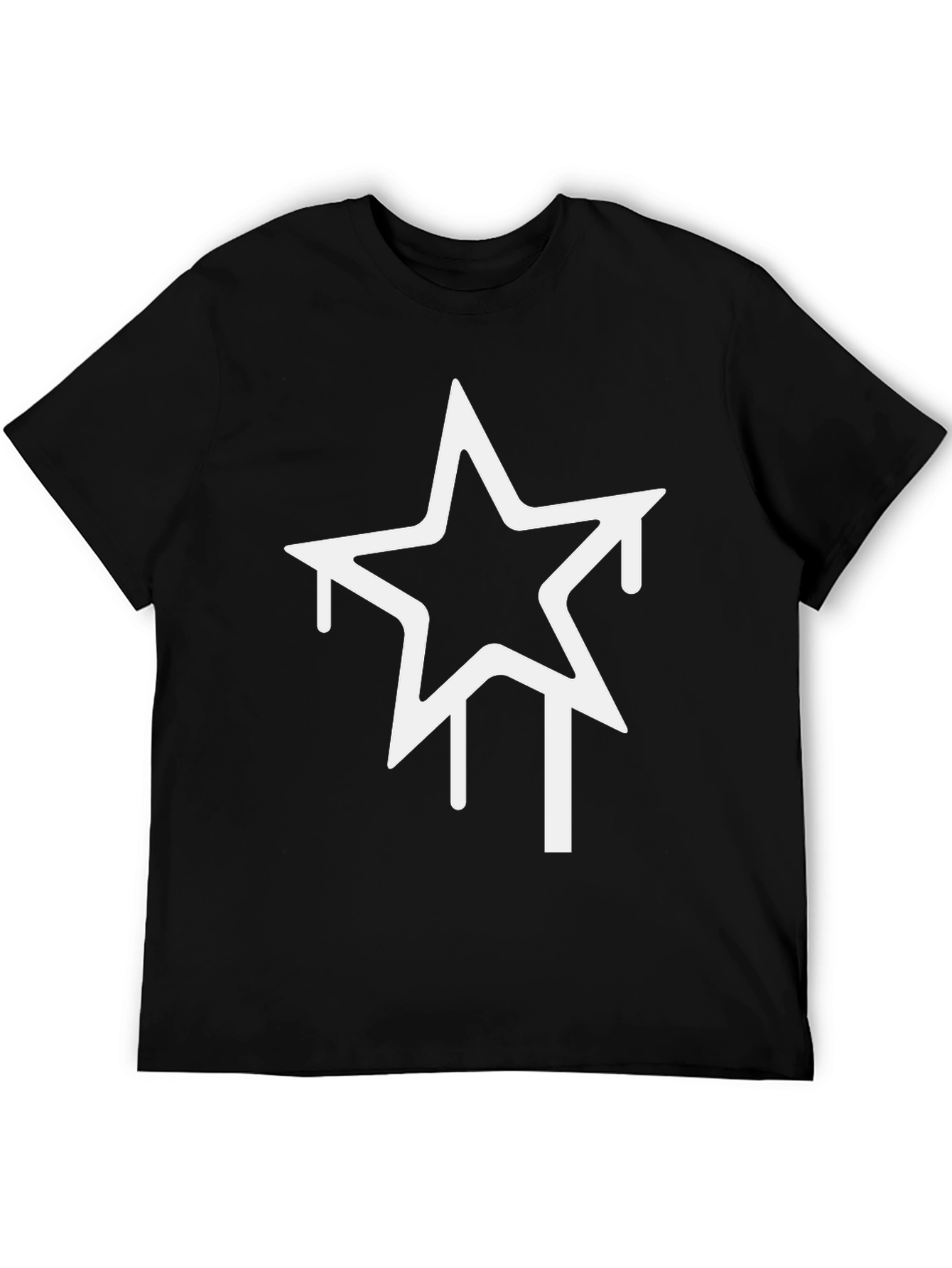 Black T-Shirt with Dripping Star Graphic